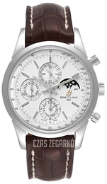 Breitling Transocean Chronograph Srebrny/Skóra Ø43 mm A1931012-G750-739P-A20BA.1