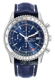 Breitling Navitimer World Niebieski/Skóra Ø46 mm A2432212-C651-746P-A20BA.1