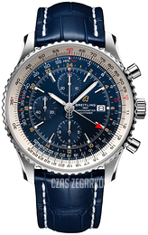 Breitling Navitimer Gmt Niebieski/Skóra Ø46 mm A24322121C2P2