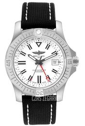 Breitling Avenger Automatic Gmt 43 Biały/Skóra Ø43 mm A32397101A1X1