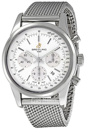 Breitling Transocean Chronograph Srebrny/Stal Ø38 mm A4131012-G757-149A