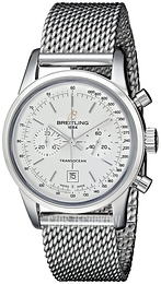 Breitling Transocean Chronograph Srebrny/Stal Ø38 mm A4131012-G757-171A