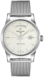 Breitling Transocean Day & Date Srebrny/Stal Ø43 mm A45310121G1A1