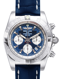 Breitling Chronomat 44 Niebieski/Skóra Ø44 mm AB011012-C788-731P-A20BA.1