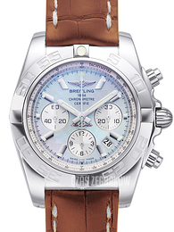 Breitling Chronomat 44 Biały/Skóra Ø44 mm AB011012-G685-737P-A20BA.1