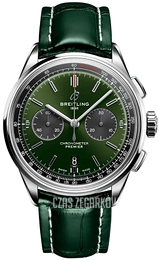 Breitling Premier B01 Chronograph 42 Zielony/Skóra Ø42 mm AB0118221L1P2