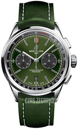 Breitling Premier Chronograph 42 Zielony/Skóra Ø42 mm AB0118A11L1X1
