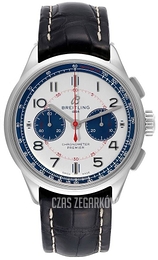 Breitling Premier B01 Chronograph 42 Srebrny/Skóra Ø42 mm AB0118A71G1P1
