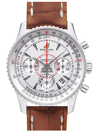 Breitling Montbrillant 01 Srebrny/Skóra Ø40 mm AB013012-G709-722P-A18BA.1