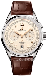 Breitling Premier B01 Chronograph 42 Kremowy/Skóra Ø42 mm AB0145211G1P2