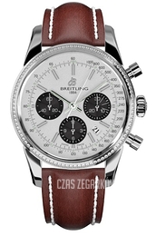 Breitling Transocean Chronograph Srebrny/Skóra Ø43 mm AB015253-G724-437X-A20BA.1
