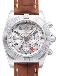 Breitling Chronomat GMT Srebrny/Skóra Ø47 mm AB041012-G719-754P-A20BA.1