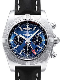 Breitling Chronomat 44 GMT Niebieski/Skóra Ø44 mm AB042011-C852-435X-A20BA.1