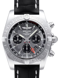 Breitling Chronomat 44 GMT Szary/Skóra Ø44 mm AB042011-F561-743P-A20BA.1