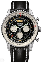 Breitling Navitimer GMT Czarny/Skóra Ø48 mm AB044121-BD24-441X