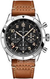 Breitling Super Avi B04 Chronograph 46 Czarny/Skóra Ø46 mm AB04453A1B1X1