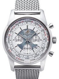 Breitling Transocean Chronograph Unitime Srebrny/Stal Ø46 mm AB0510U0.A732.152A