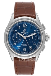 Breitling Premier B15 Duograph 42 Niebieski/Skóra Ø42 mm AB1510171C1P1