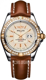 Breitling Galactic 41 Srebrny/Skóra Ø41 mm C49350LA-G701-425X-A18BA.1