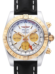 Breitling Chronomat 44 GMT Biały/Skóra Ø44 mm CB042012-A739-435X-A20BA.1