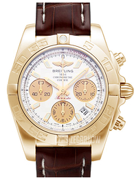 Breitling Chronomat 41 Biały/Skóra Ø41 mm HB014012-A723-724P-H18BA.1