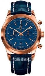 Breitling Transocean Chronograph Niebieski/Skóra Ø38 mm R4131012-C863-718P-R18BA.1