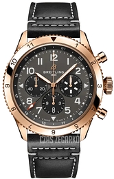 Breitling Super AVI B04 Chronograph GMT 46 Czarny/Skóra Ø46 mm RB04451A1B1X1