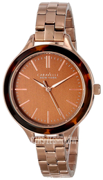 Bulova Caravelle Brązowy/Stal w kolorze różowego złota Ø37 mm 44L128