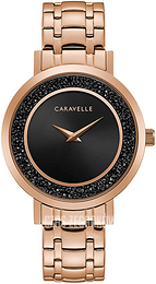 Bulova Caravelle Czarny/Stal w kolorze różowego złota Ø36 mm 44L252