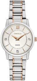 Bulova Caravelle Srebrny/Stal w kolorze różowego złota Ø30 mm 45P110