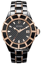 Bulova Accutron Czarny/Stal w kolorze różowego złota Ø40 mm 65B137