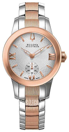 Bulova Accutron Biały/Stal w kolorze różowego złota Ø31 mm 65L104