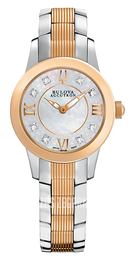 Bulova Accutron Biały/Stal w kolorze różowego złota Ø28 mm 65P106
