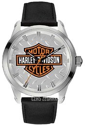 Bulova Harley-Davidson Srebrny/Skóra 76A145