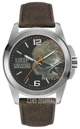 Bulova Harley-Davidson Czarny/Skóra Ø44 mm 76A146