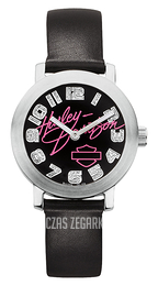 Bulova Harley-Davidson Czarny/Skóra 76L155