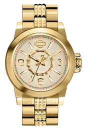 Bulova Harley-Davidson Szampański/Stal w odcieniu złota 77L103