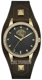 Bulova Harley-Davidson Czarny/Skóra 77L105
