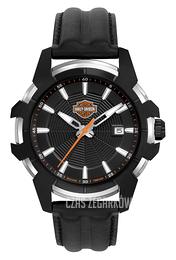 Bulova Harley-Davidson Czarny/Skóra Ø44 mm 78B123