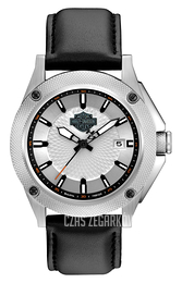Bulova Harley-Davidson Srebrny/Skóra Ø38 mm 78B125