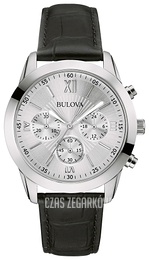 Bulova Srebrny/Skóra Ø40 mm 96A162