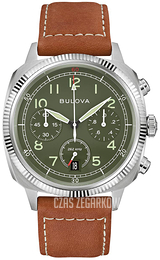 Bulova Military Zielony/Skóra 96B482