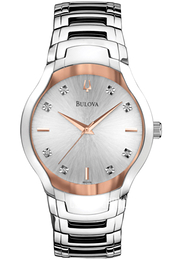 Bulova Diamond Srebrny/Stal Ø39 mm 96D116