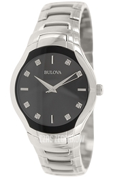Bulova Diamond Czarny/Stal Ø39 mm 96D117