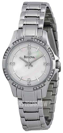 Bulova Crystal Biały/Stal Ø30 mm 96L191