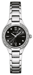 Bulova Diamond Czarny/Stal Ø28 mm 96W207
