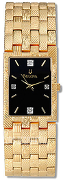 Bulova Diamond Czarny/Stal w odcieniu złota 97F53