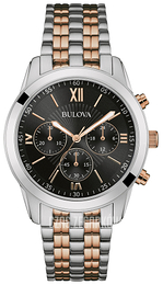 Bulova Czarny/Stal w kolorze różowego złota Ø40 mm 98A153
