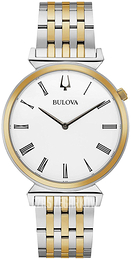 Bulova Classic Biały/Stal w odcieniu złota Ø38 mm 98A233