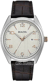 Bulova Retro Srebrny/Skóra Ø42 mm 98A347